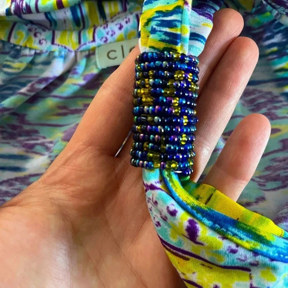 Cleo Petites/ Sleeveless maxi dress/ Vibrant summer colours/ Beading/  Size US S - Picture 5 of 10